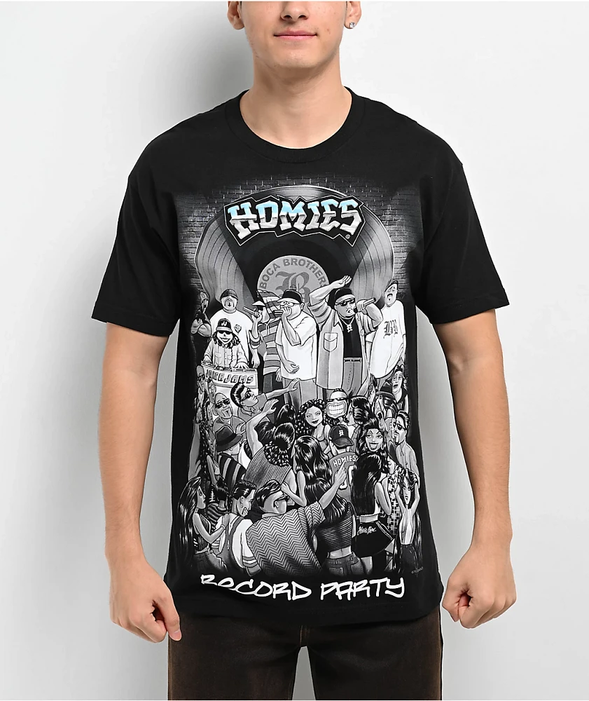 DGA Homies Record Party Black T-Shirt | Connecticut Post Mall