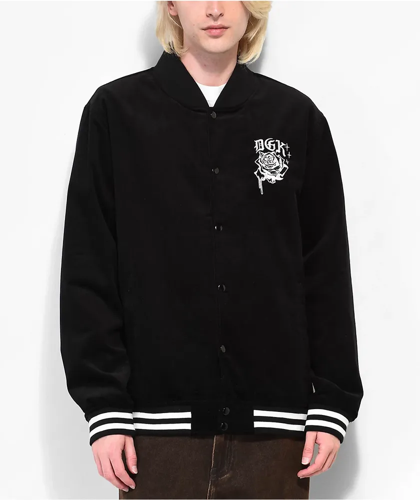 DGK Dominion Black Corduroy Bomber Jacket The Pen Centre
