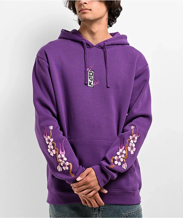 Purple hoodie with flame cheap