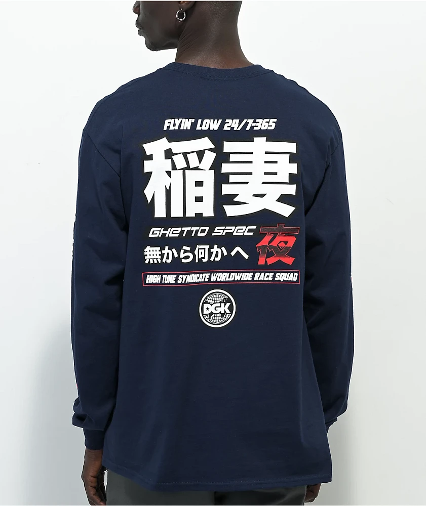 DGK Ghetto Spec Navy Long Sleeve T-Shirt at Hamilton Place in