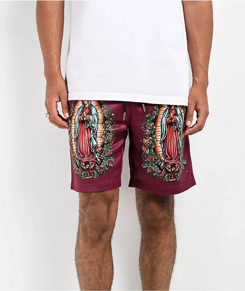 DGK Guadalupe Burgundy Mesh Shorts | MainPlace Mall