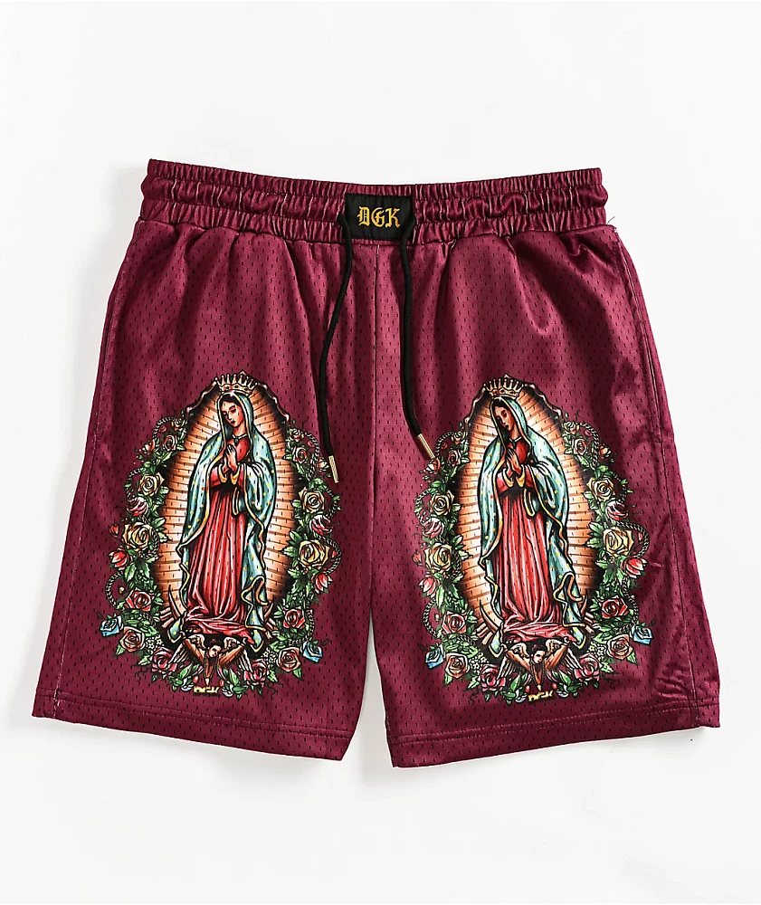 DGK Guadalupe Burgundy Mesh Shorts | MainPlace Mall