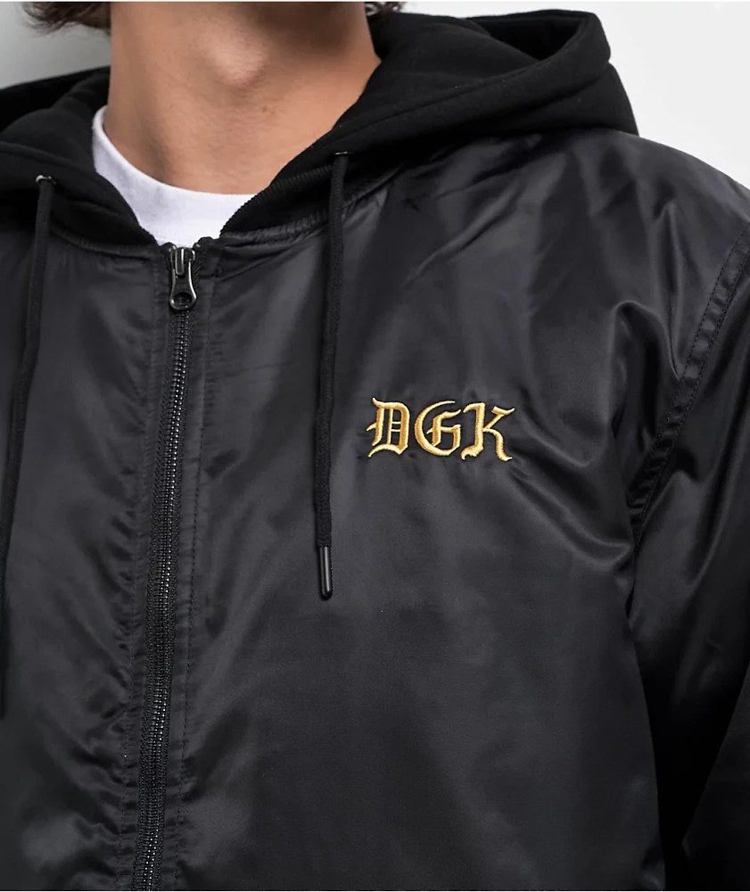 DGK Guerrero Black Hooded Bomber Jacket | Liberty Center