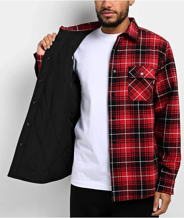 Red flannel shirt jacket store
