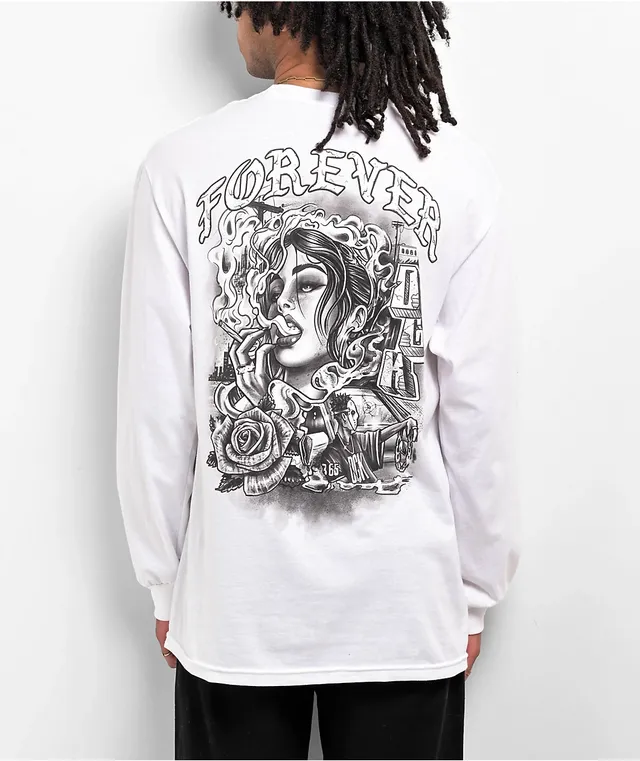 ◇DNSR◇ Ethnic Long Sleeve White Women's Morada Everyday Long Sleeve T-Shirt | White UPF 50+