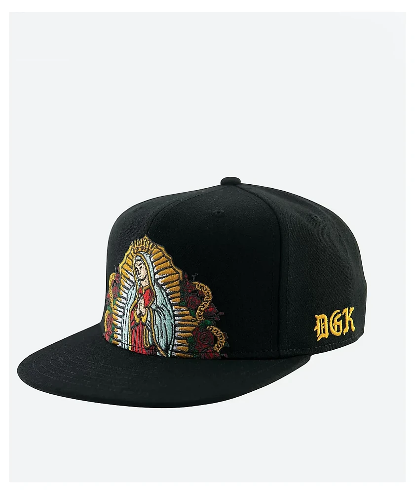 DGK Our Lady Black Snapback Hat | Arden Fair
