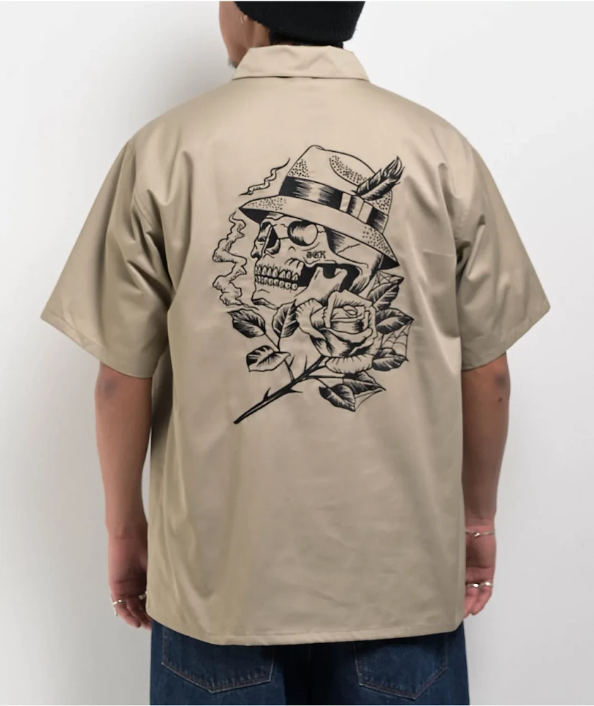 DGK Pachuco Tan Quarter Zip Work Shirt | Arden Fair