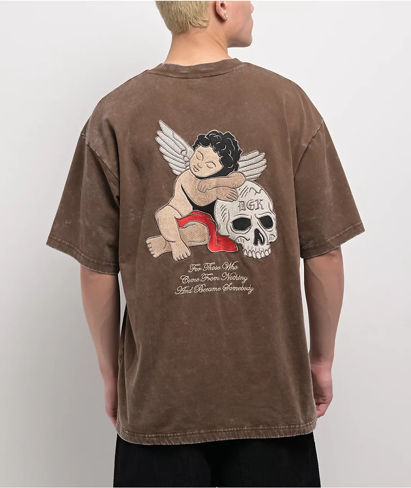 DGK Represent Heavyweight Brown Wash T-Shirt at Hamilton Place in