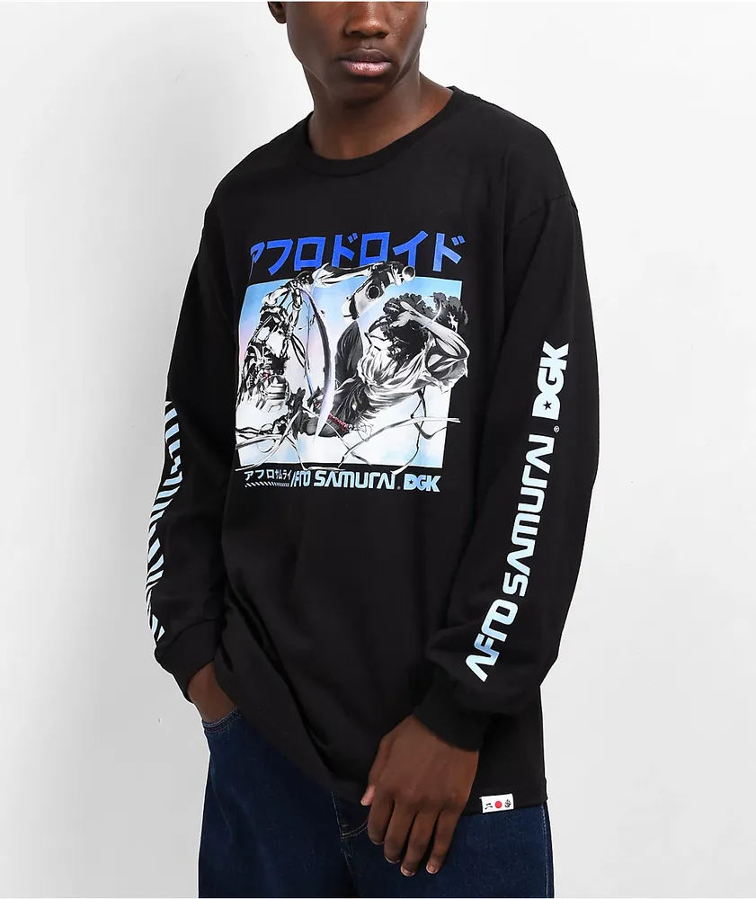 DGK x Afro Samurai Droid Black Long Sleeve T-Shirt | Liberty Center