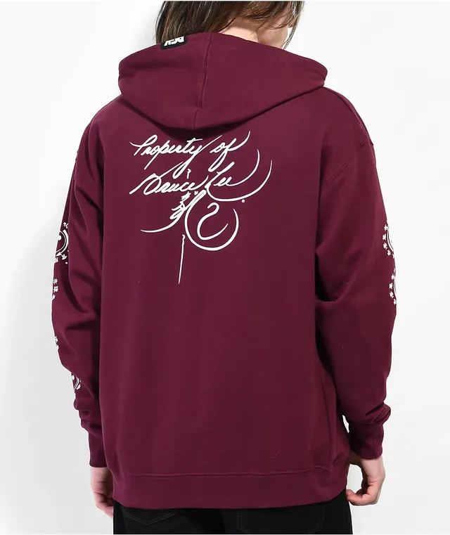 Obey olde hotsell rose maroon hoodie