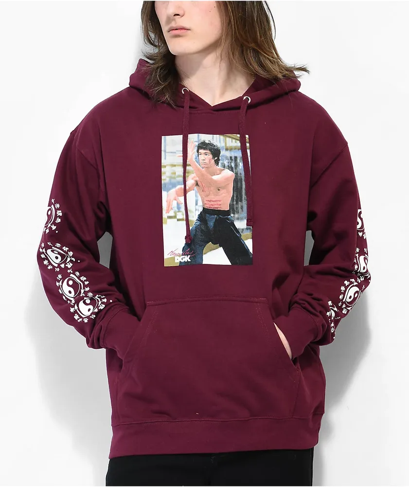 DGK x Bruce Lee Like Echo Burgundy Hoodie CoolSprings Galleria