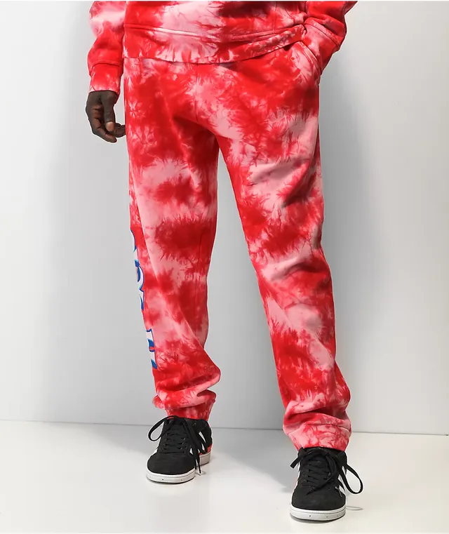 Black and red tie dye sweatpants store
