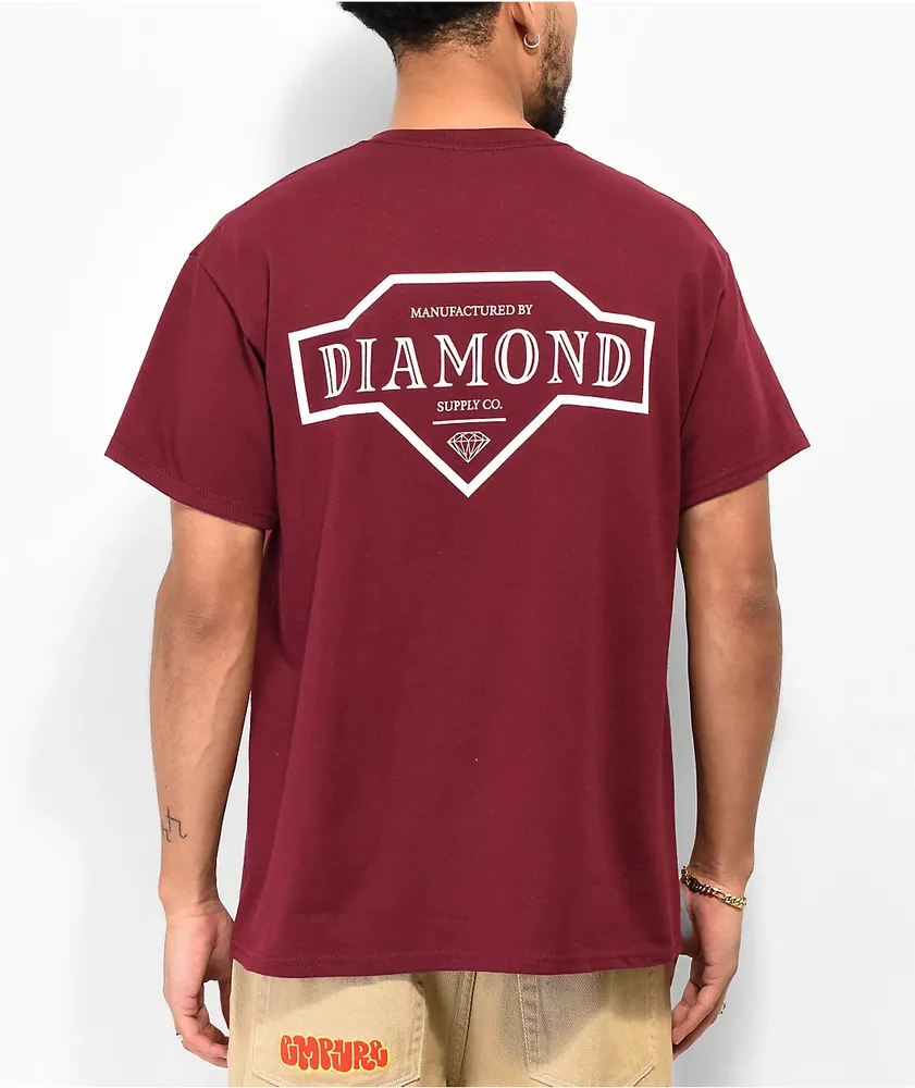 Diamond Supply Co. Vintage Burgundy T Shirt Hamilton Place