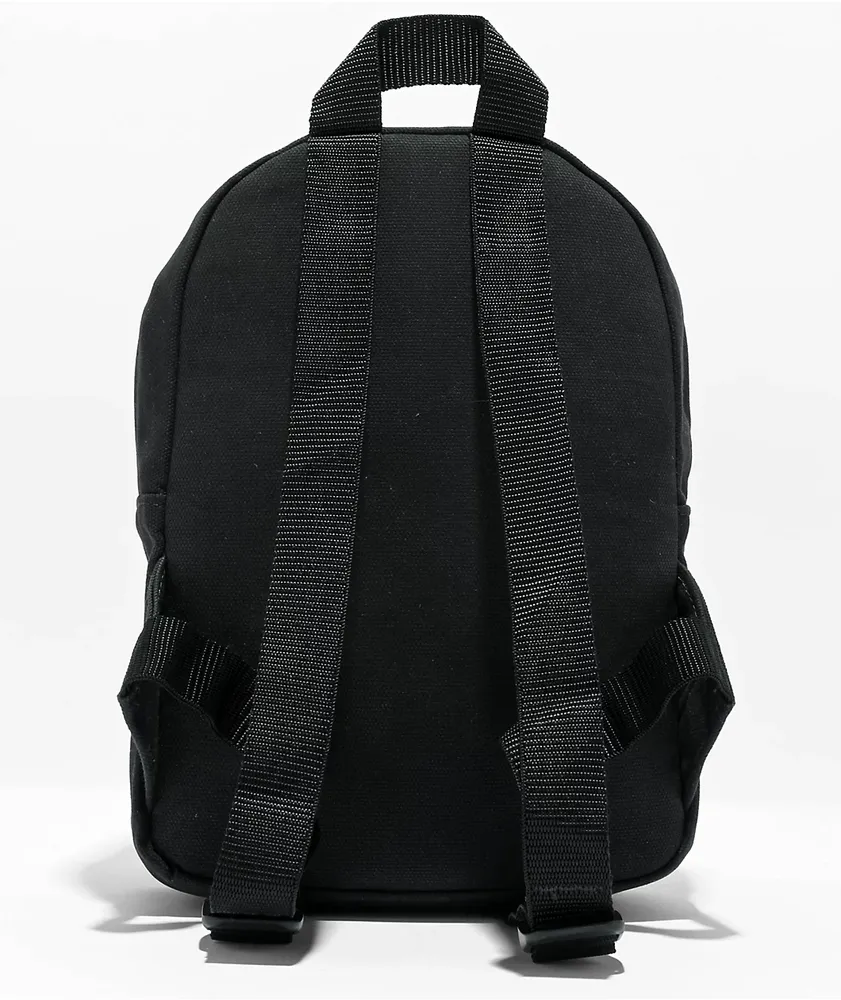 Mini black canvas backpack deals