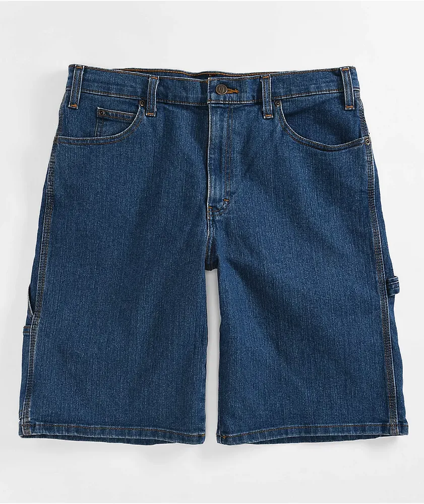 Dickies FLEX Active Waist Blue Denim Carpenter Shorts at