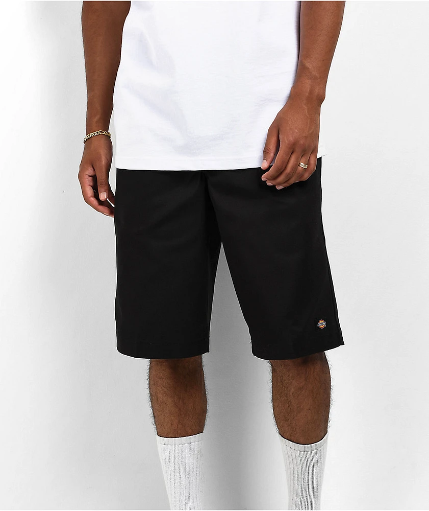 Dickies Flat Front Black Loose Fit Work Shorts | Arden Fair
