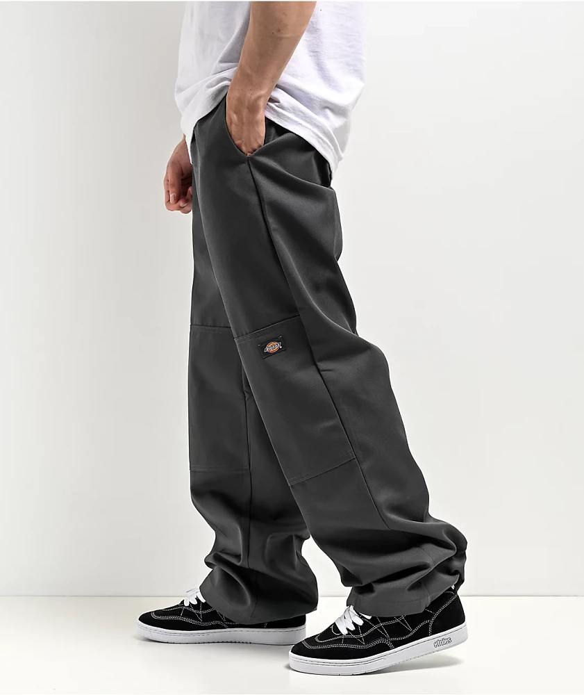 Dickies Loose Fit Charcoal Double Knee Work Pants at