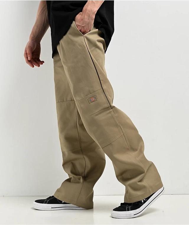 Dickies Loose Fit Khaki Double Knee Work Pants | Arden Fair
