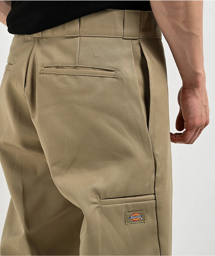 Dickies Loose Fit Khaki Double Knee Work Pants at
