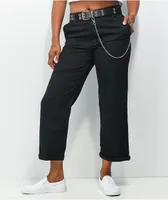Black cropped work pants best sale