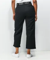 Black cropped work pants best sale
