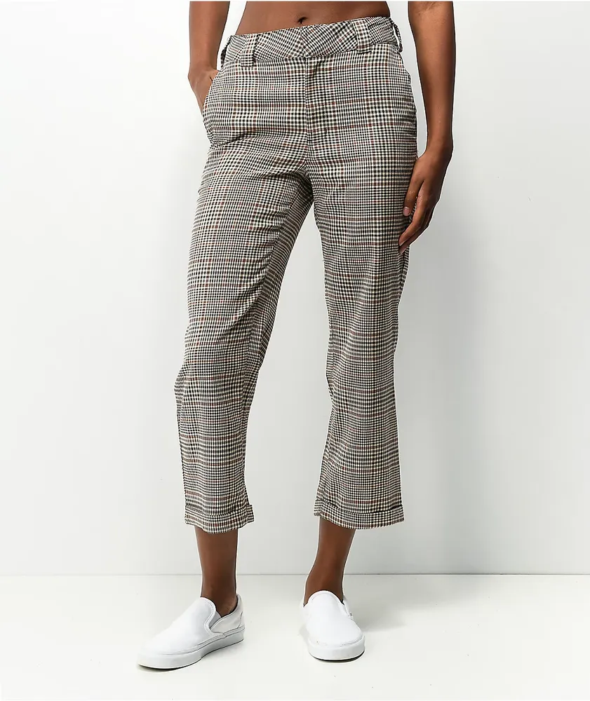 Dickies Roll Hem Tan Plaid Pants Vancouver Mall