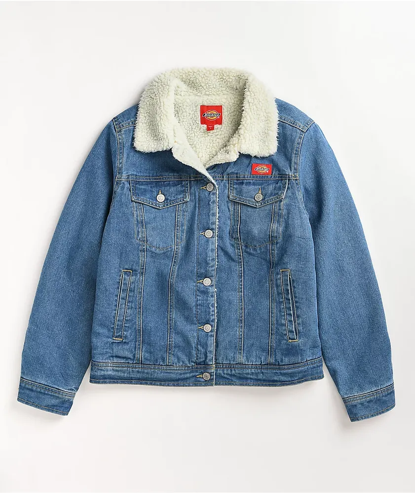 Dickies Sherpa Lined Blue Denim Jacket | MainPlace Mall