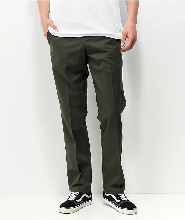 Dickies Skate Slim Straight Olive Chino Pants | CoolSprings