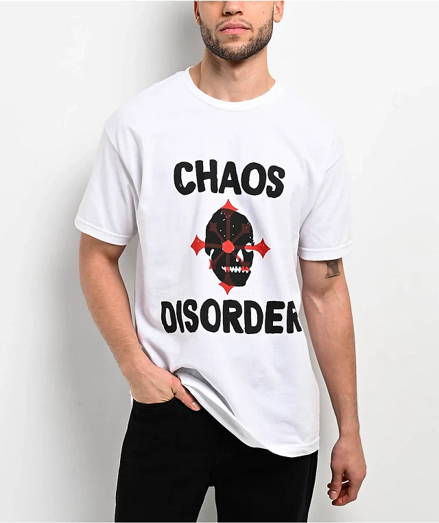 Disorder Chaos Skull White T-Shirt | MainPlace Mall