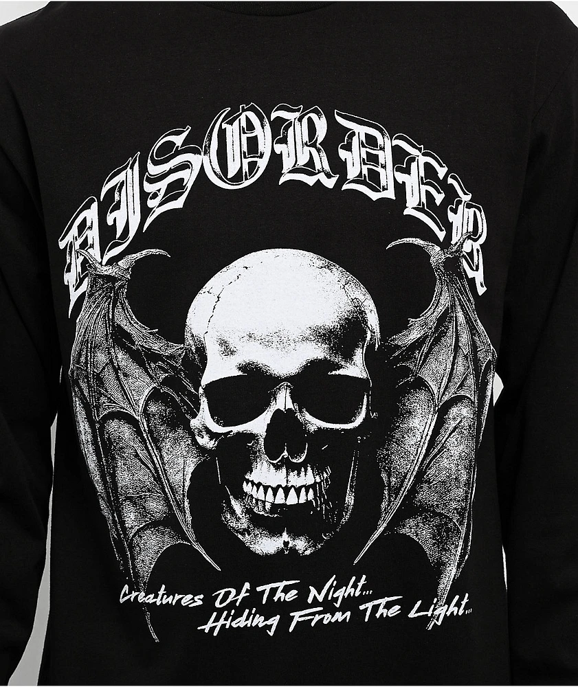 Disorder Skull N Wings Black Long Sleeve T-Shirt at Hamilton Place