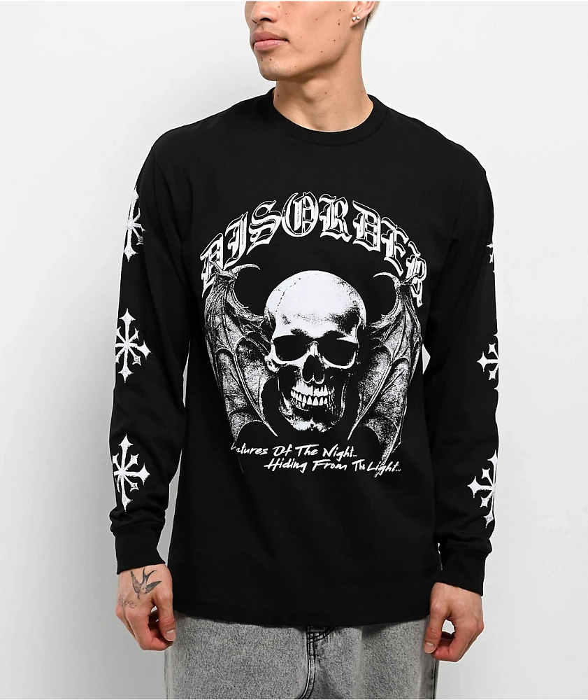 Disorder Skull N Wings Black Long Sleeve T-Shirt at Hamilton Place
