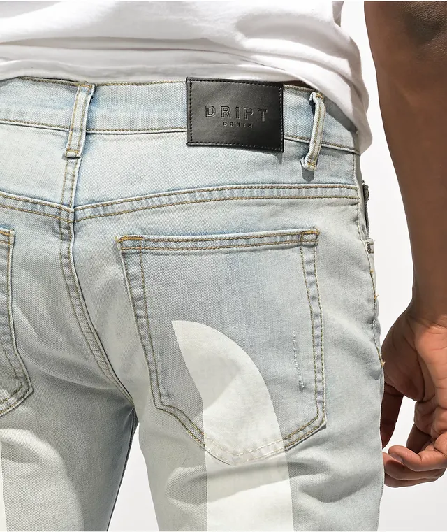 Dript Denim D.211 White Paint Blue Skinny Jeans CoolSprings Galleria