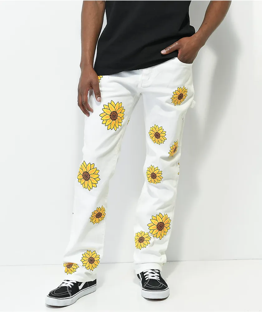Dript Denim Sunflower White Carpenter Skinny Jeans | Hamilton Place