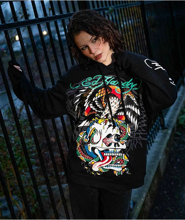 Ed Hardy Battle Skull Black Hoodie | CoolSprings Galleria Ed Hardy Battle Skull Black Hoodie | CoolSprings Galleria