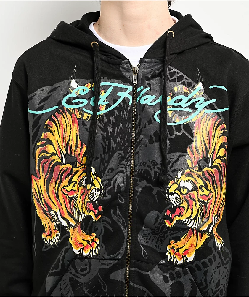 Ed Hardy Crawling Tigers Black Zip Hoodie at Coquitlam Centre in