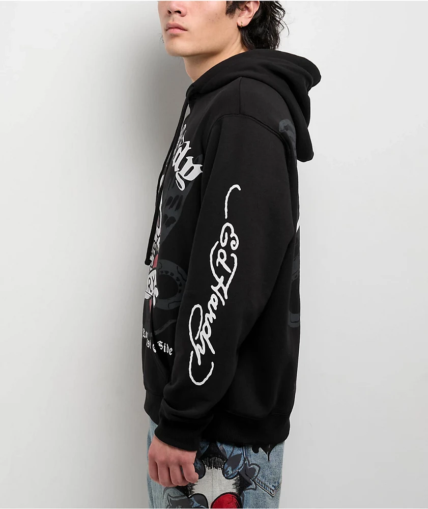 Ed Hardy Death Or Glory Skull Black Hoodie | Liberty Center