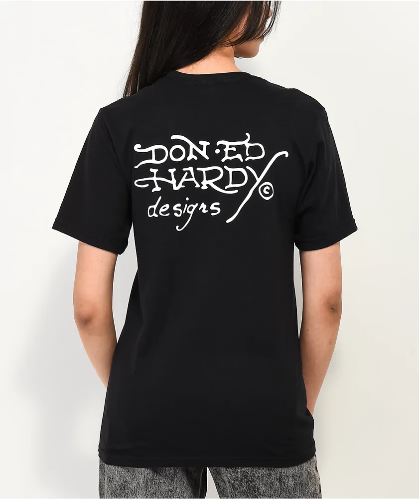 Ed Hardy Destroy Skeleton Black T-Shirt at Hamilton Place in