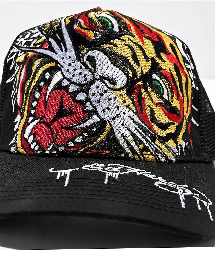 Ed Hardy Double Tiger Black Trucker Hat | Liberty Center