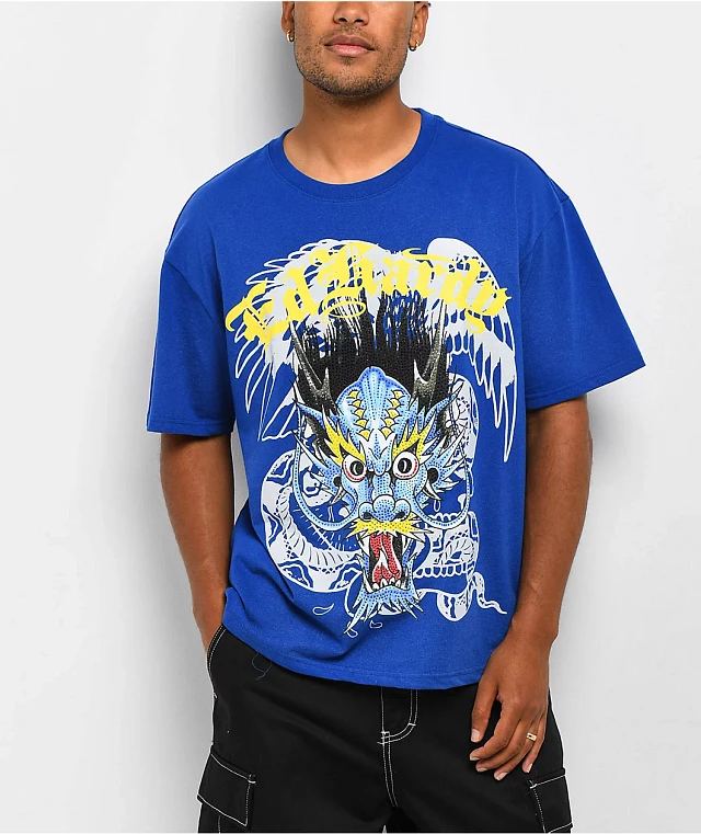 Ed Hardy Dragon Head Vintage Blue T-Shirt at CoolSprings Galleria