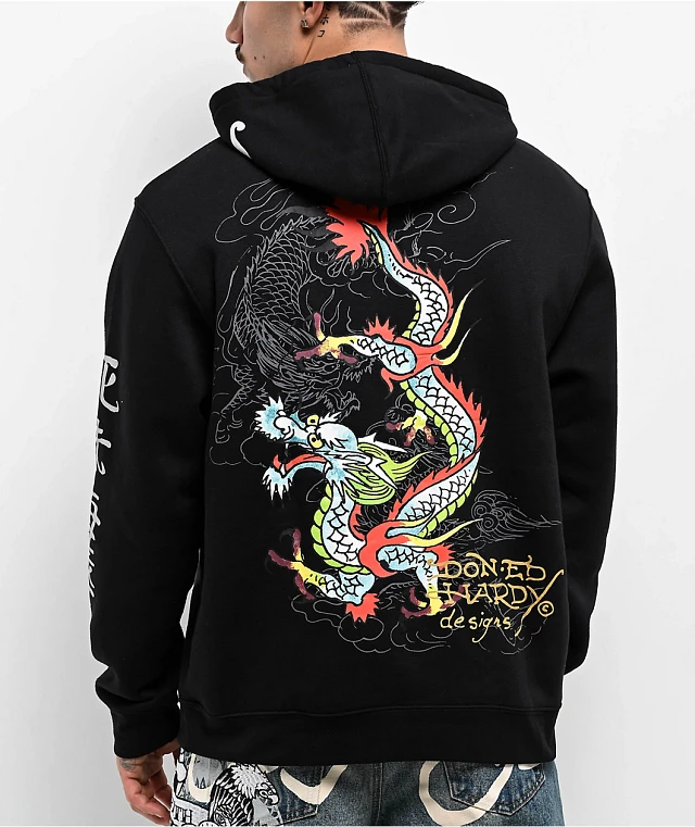 Ed Hardy Dragons Black Hoodie | Liberty Center
