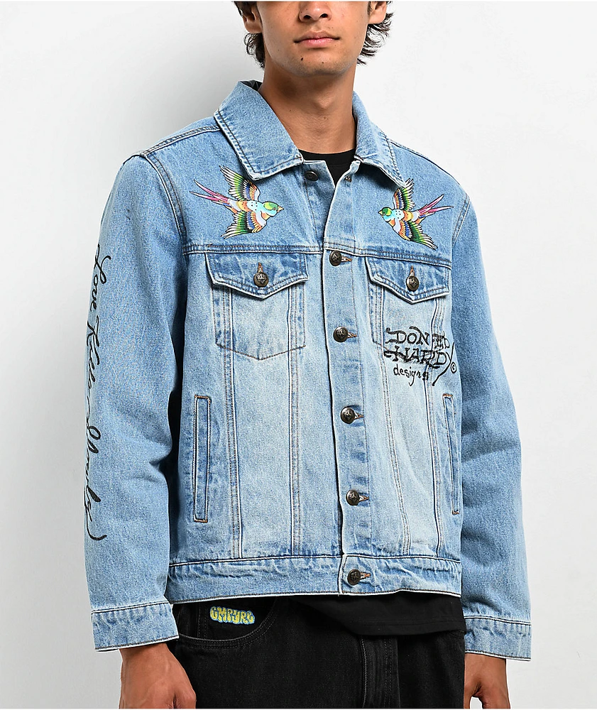 Ed Hardy Eagle Light Blue Denim Jacket | Arden Fair