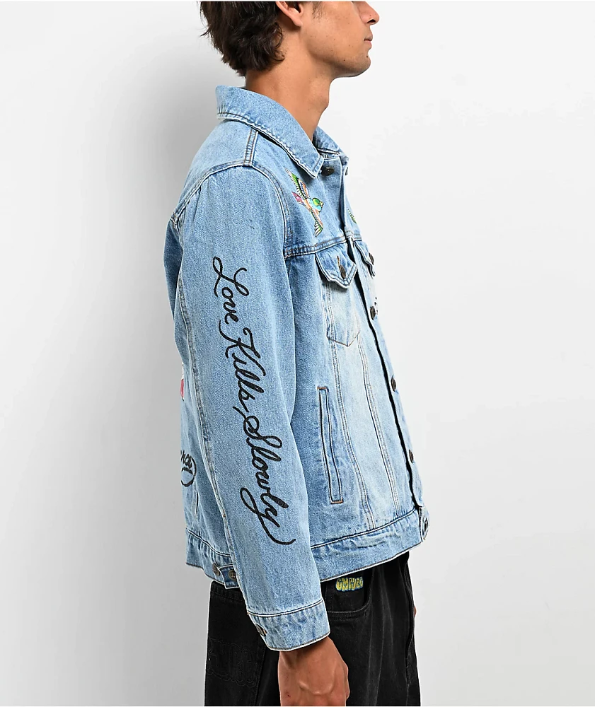 Ed Hardy Eagle Light Blue Denim Jacket | Arden Fair