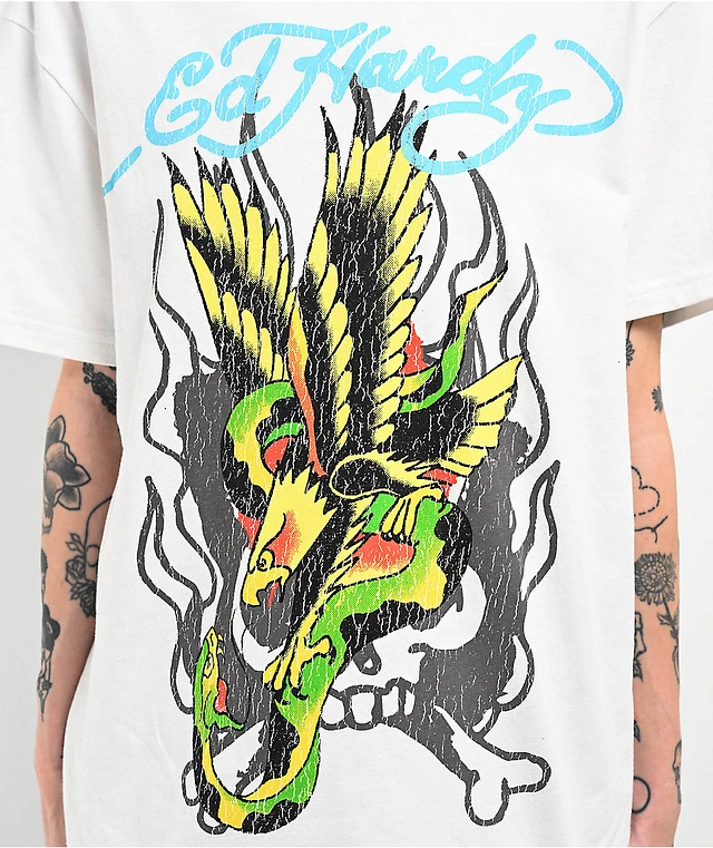 Ed-Hardy-Eagle-Snake-White-T-