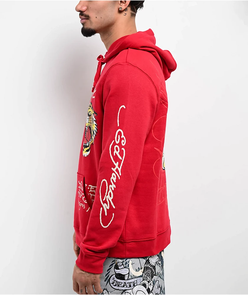 Ed Hardy Eagle Tiger Red Hoodie | MainPlace Mall