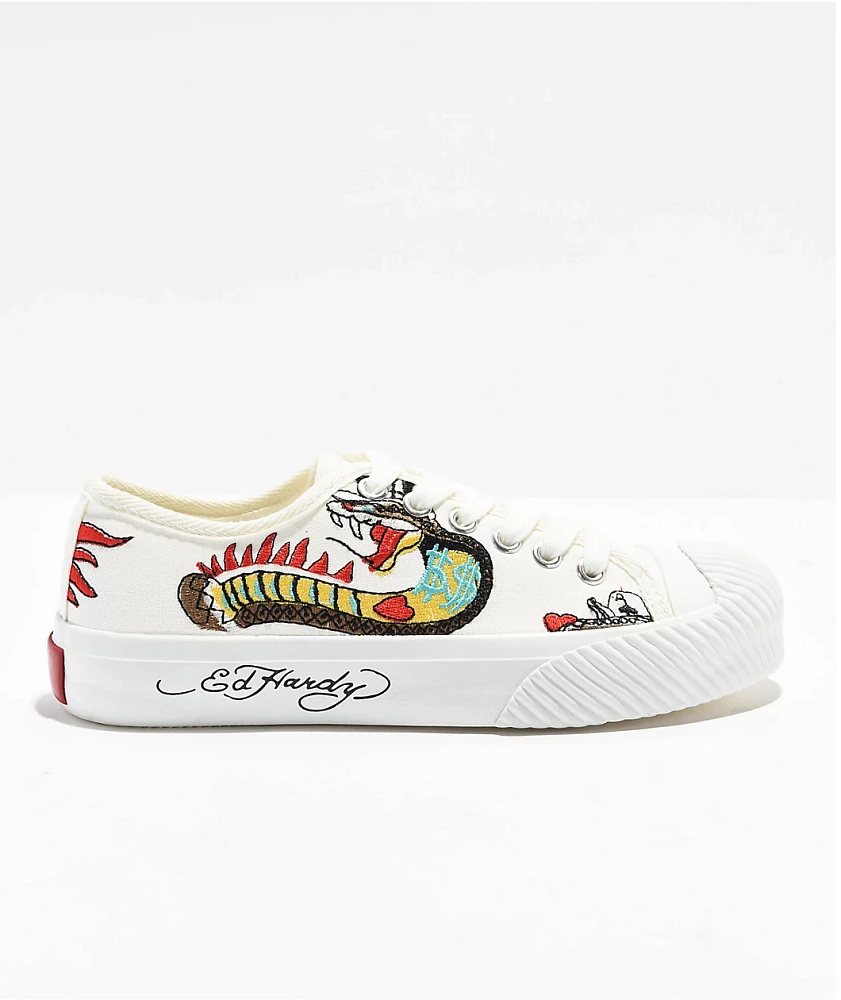 Ed Hardy Elexis White Shoes | Arden Fair