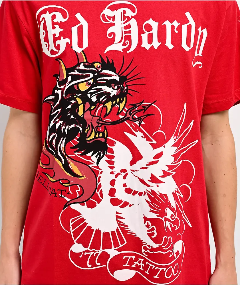 Ed Hardy Fire Panther Red T-Shirt | Liberty Center