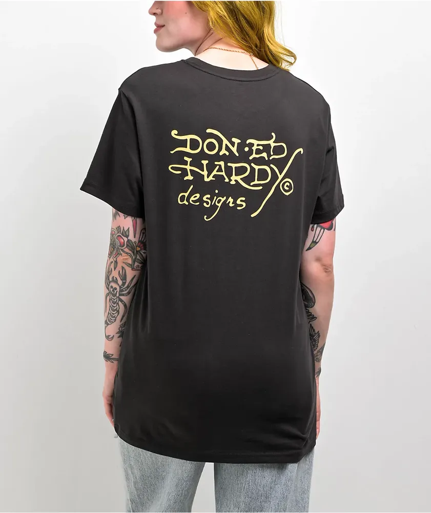 Ed Hardy Firebird Rhinestone Black T-Shirt | MainPlace Mall