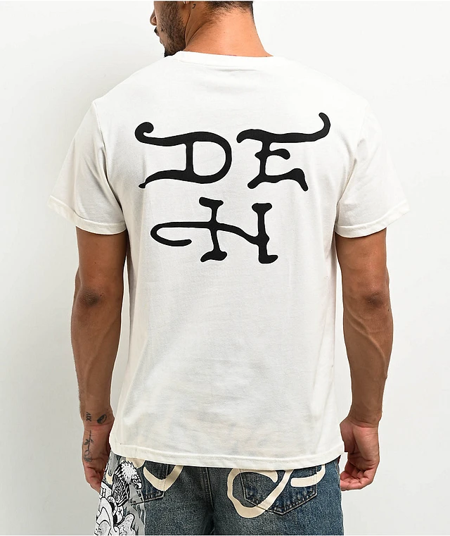 Ed Hardy FLAME SKULL PANTHER Tシャツ Ed Hardy Flame Skull Ivory T-Shirt | Zumiez
