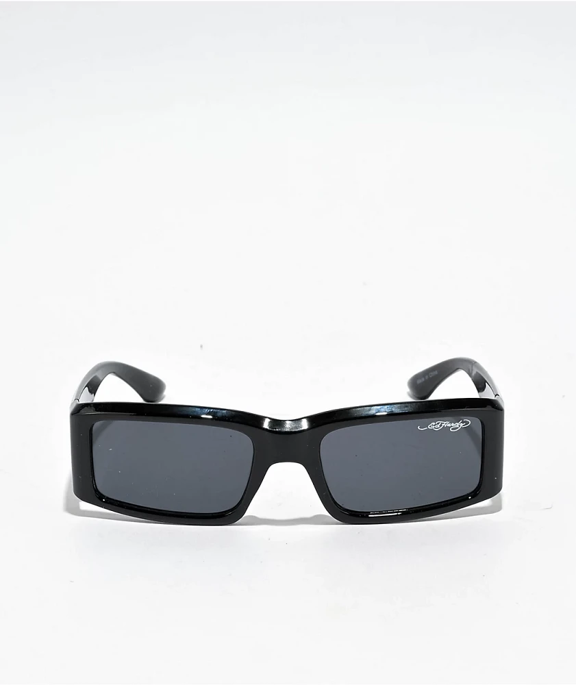 Ed Hardy Hokusai Black Rectangle Sunglasses | MainPlace Mall