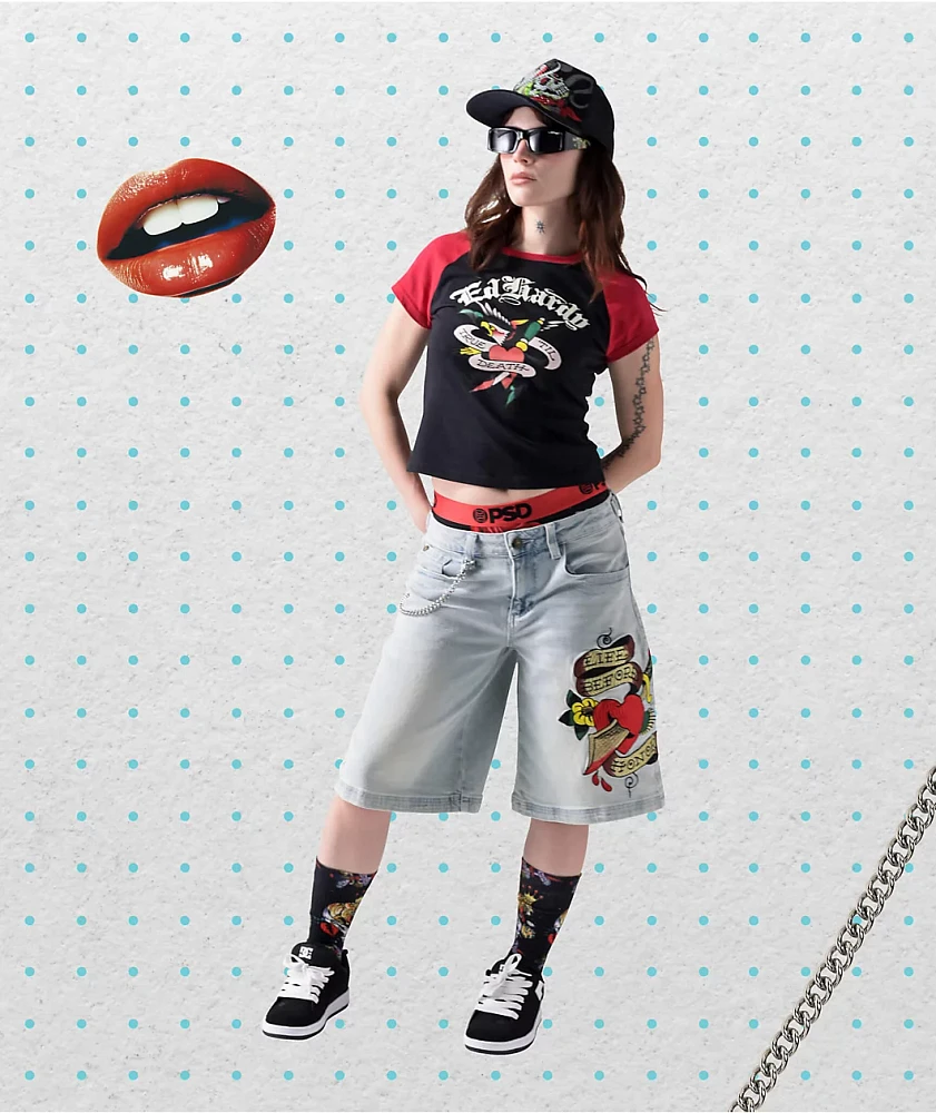 Ed Hardy Hokusai Black Rectangle Sunglasses | Liberty Center